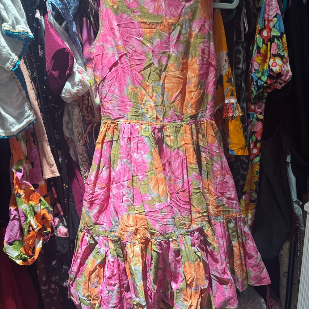 Tracy Feith Pink and Orange Floral Dress